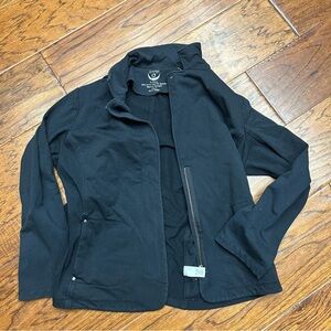 Chico's Black Zip-Front Knit Jacket